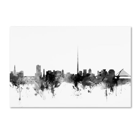 Trademark Fine Art Michael Tompsett 'Dublin Ireland Skyline B&W' Canvas Art, 22x32 MT1001-C2232GG
